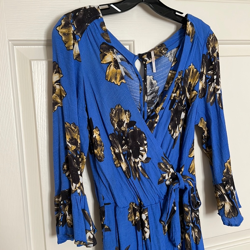 Free People Tie Waist Wrap Romper